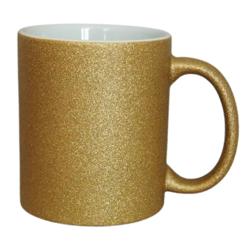 Caneca de cerâmica glitter bronze. Importado - 1