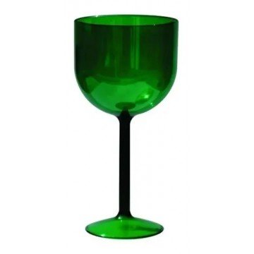 Taça De Gin Queen 550 ml de Acrílico - Verde. Transfer giro Brinde Silk. - 1