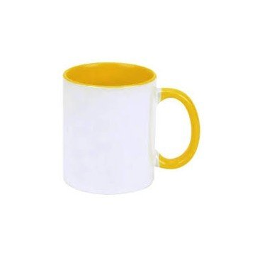 Caneca com Alça e Interior amarelo. Macrolar Sublimação - 1