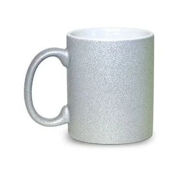 Caneca de Cerâmica Glitter Prata para Sublimação - 325ml Macrolar Sublimação - 2