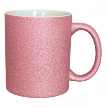 Caneca para Sublimação de Cerâmica Glitter Rosa Macrolar Sublimação - 1